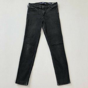 Hollister Jeans Women's 5S Black Skinny Denim Mid Rise Super Stretch Size 5S